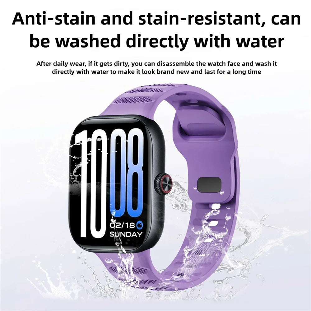 For vivo Watch GT 2 / iQOO Watch GT 2 Textured Silicone Band Solid Color Reverse Buckle Watch Strap - Purple - 5