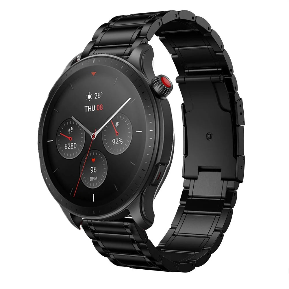 22mm 5-Bead Titanium Alloy Band for Huawei Watch GT 6 / 6 Pro / 5 / 5 Pro / 4 / 3 / 2 46mm Replacement Watch Strap - Black - 2