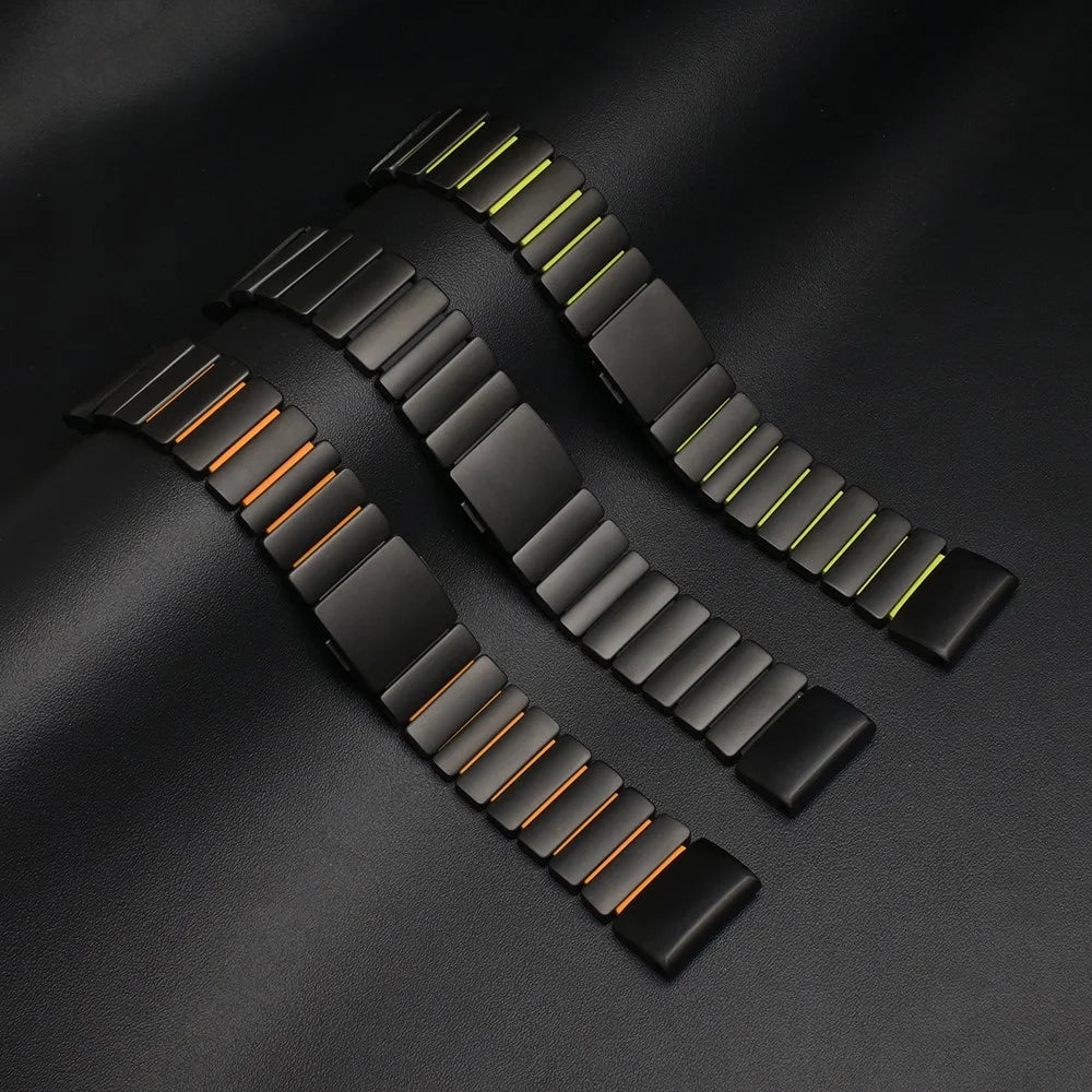 26mm 1-Bead Watch Strap For Garmin Fenix 8 Pro AMOLED 51mm / 8 51mm / Enduro 3 / Enduro 2 Titanium Alloy Band with Magnetic Buckle - Titanium / Orange - 7