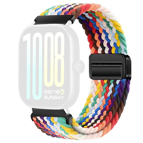 Braided Nylon Watch Band for vivo Watch GT 2  /  iQOO Watch GT 2 Replacement Strap with Magnetic Buckle - Rainbow - 1