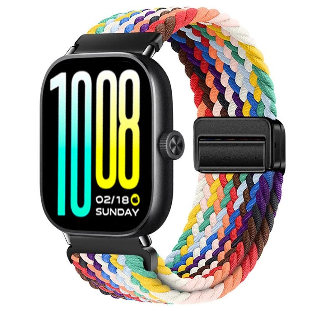 Braided Nylon Watch Band for vivo Watch GT 2  /  iQOO Watch GT 2 Replacement Strap with Magnetic Buckle - Rainbow - 2