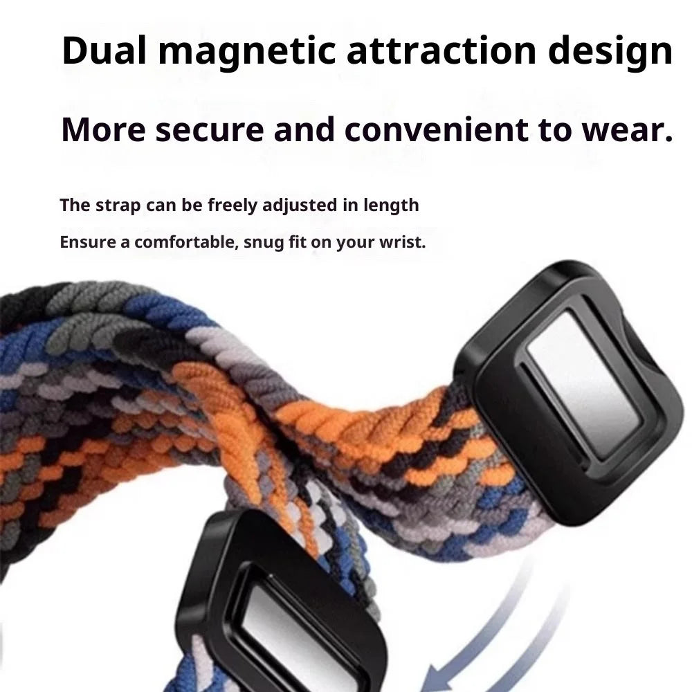 Braided Nylon Watch Band for vivo Watch GT 2  /  iQOO Watch GT 2 Replacement Strap with Magnetic Buckle - Rainbow - 4