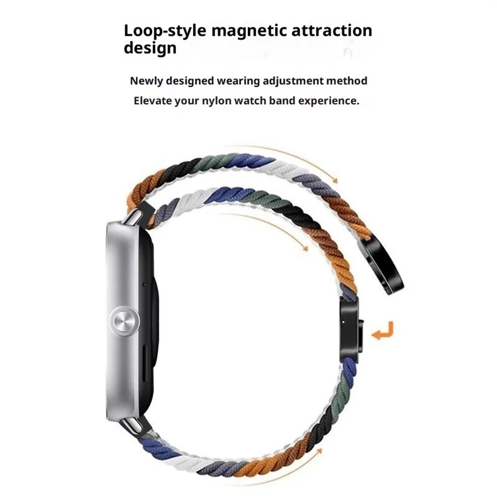 Braided Nylon Watch Band for vivo Watch GT 2  /  iQOO Watch GT 2 Replacement Strap with Magnetic Buckle - Rainbow - 6