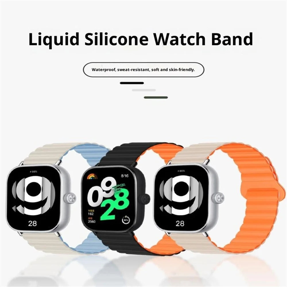 For vivo Watch GT 2 / iQOO Watch GT 2 Silicone Strap Magnetic Reverse Buckle Watch Band - Starlight / Orange - 3