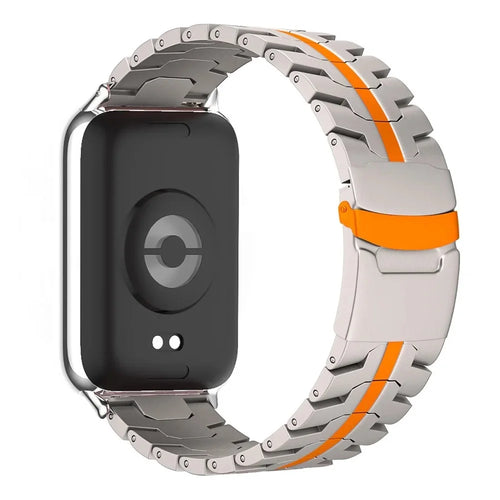Titanium Alloy Watch Strap for vivo Watch GT / iQOO Watch GT Wristband with Stainless Steel Buckle - Titanium / Orange - 1