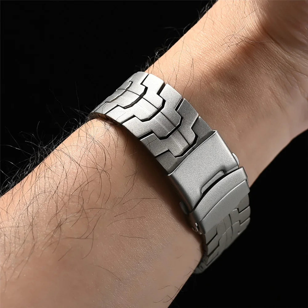 Titanium Alloy Watch Strap for vivo Watch GT 2 / iQOO Watch GT 2 Wristband with Stainless Steel Buckle - Titanium / Orange - 4
