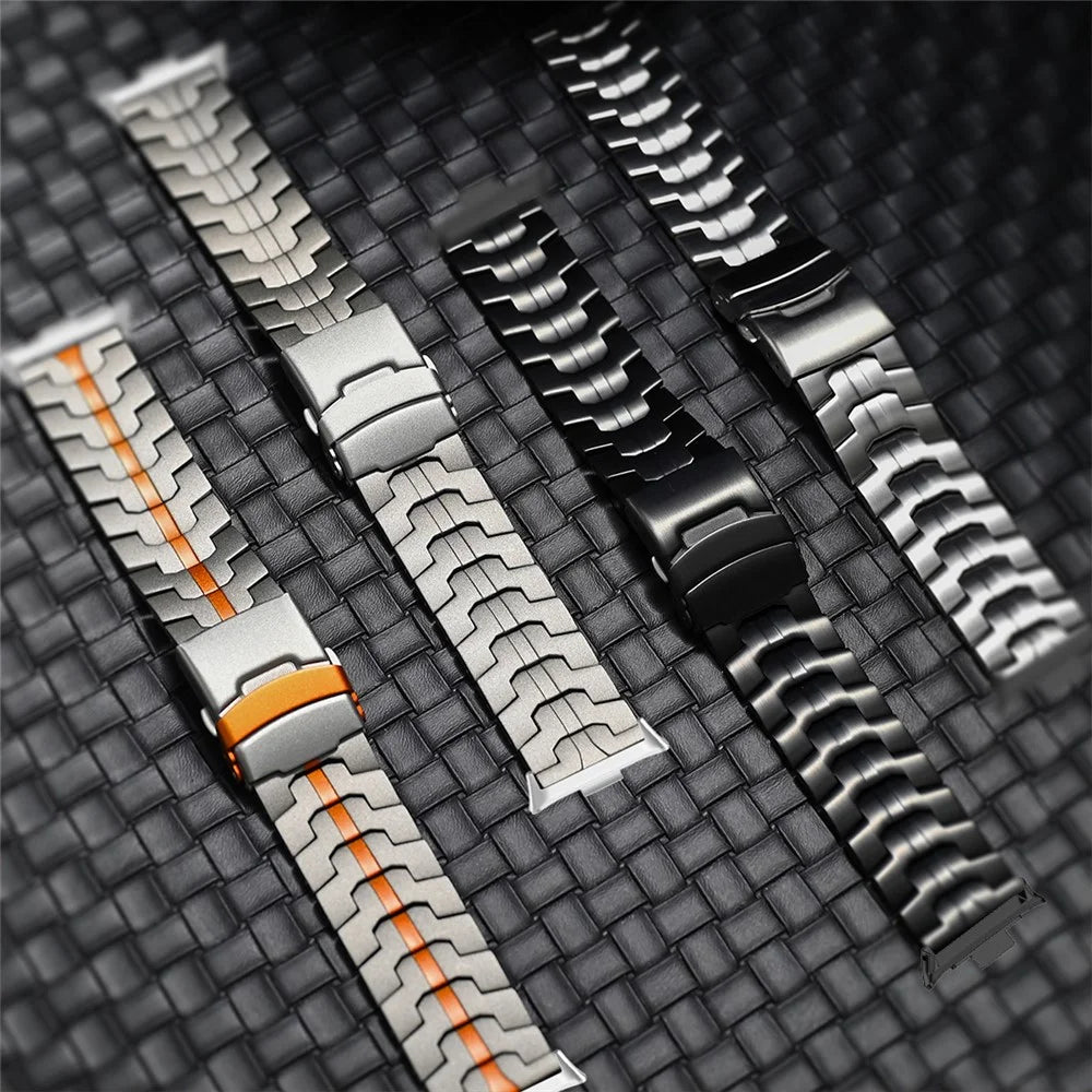 Titanium Alloy Watch Strap for vivo Watch GT 2 / iQOO Watch GT 2 Wristband with Stainless Steel Buckle - Titanium / Orange - 5