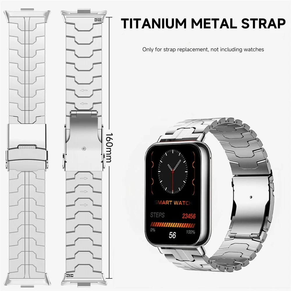 Titanium Alloy Watch Strap for vivo Watch GT 2 / iQOO Watch GT 2 Wristband with Stainless Steel Buckle - Titanium / Orange - 6