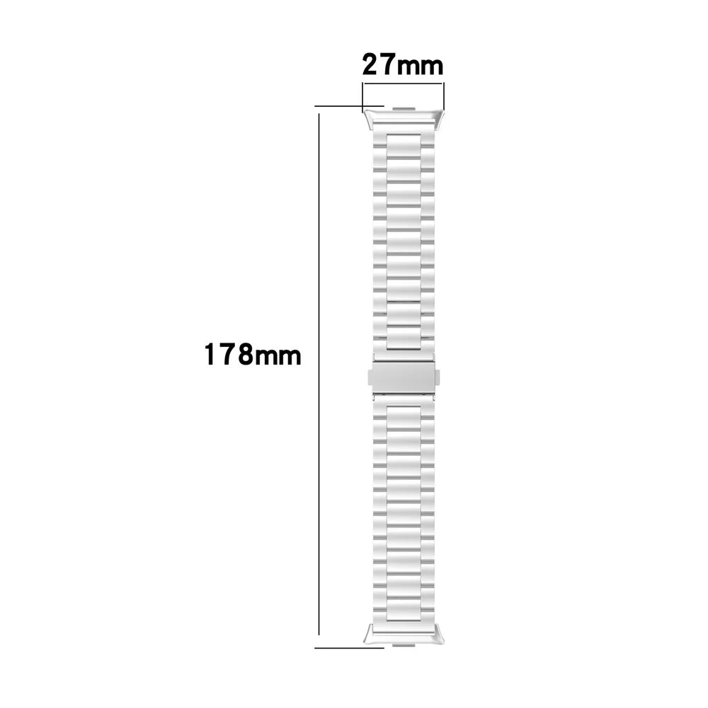 Watch Band for vivo Watch GT 2 / iQOO Watch GT 2 Titanium Alloy 3-Bead Wrist Strap - Black - 7