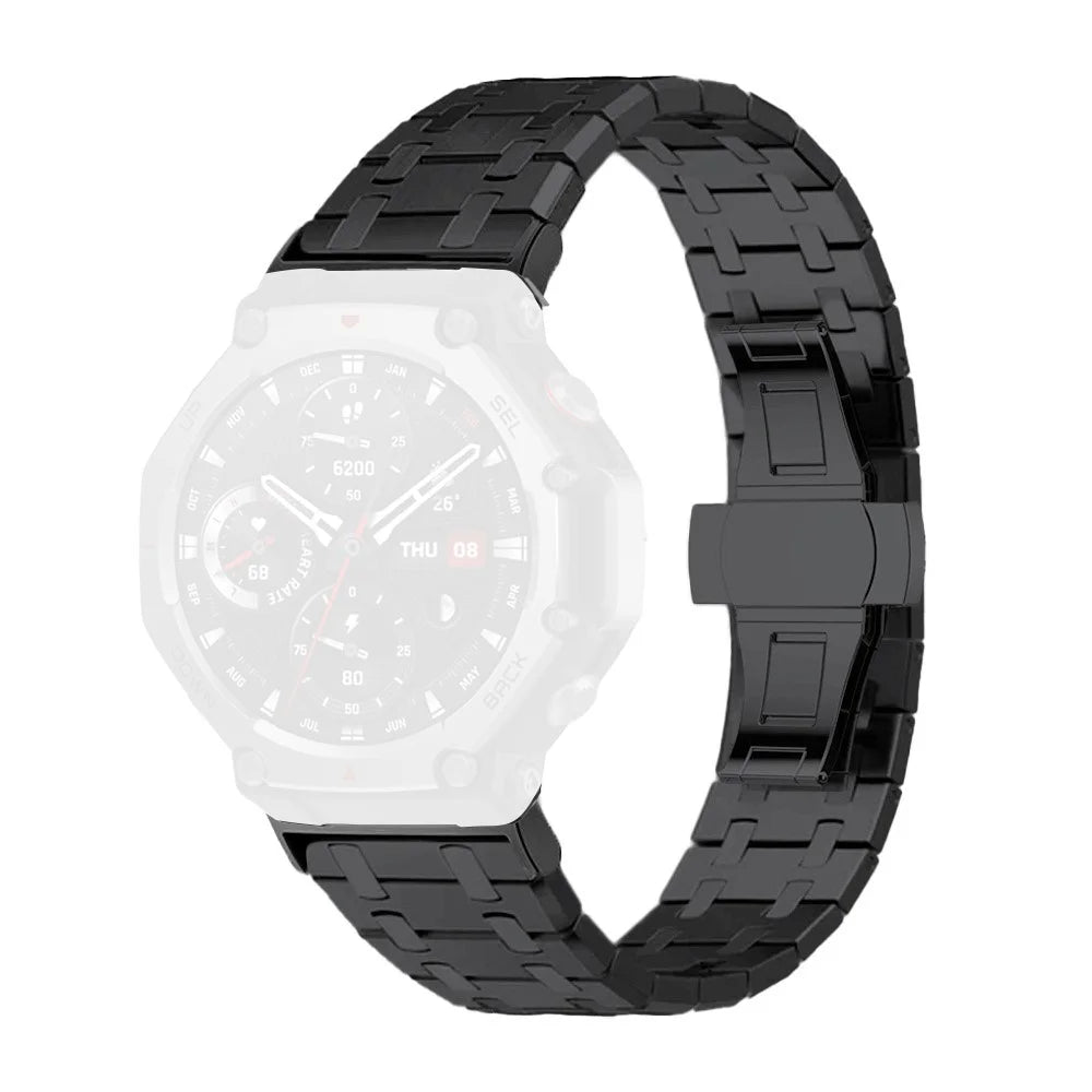 Titanium Alloy Band for Huami Amazfit T-Rex 2 Butterfly Clasp Watch Strap - Black - 1
