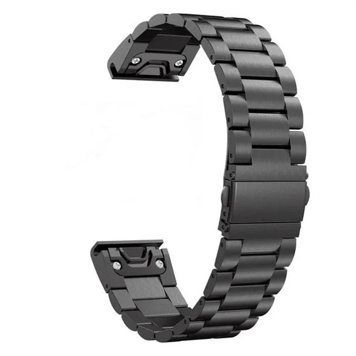 22mm Quick Release Watch Band for Garmin Fenix 8 Pro AMOLED 47mm / 8 47mm / Fenix E 47mm Integrated 3-Bead Titanium Alloy Strap with Folding Clasp - Black - 3