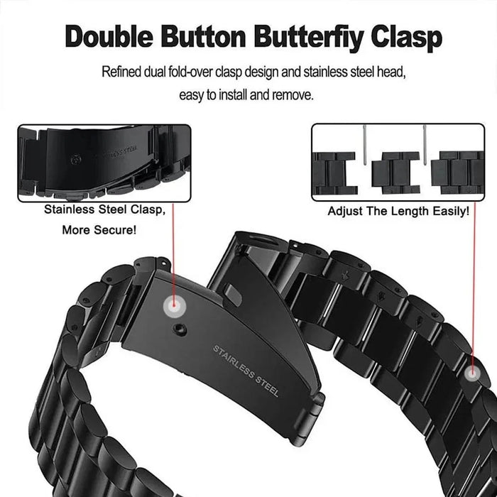 22mm Quick Release Watch Band for Garmin Fenix 8 Pro AMOLED 47mm / 8 47mm / Fenix E 47mm Integrated 3-Bead Titanium Alloy Strap with Folding Clasp - Black - 4