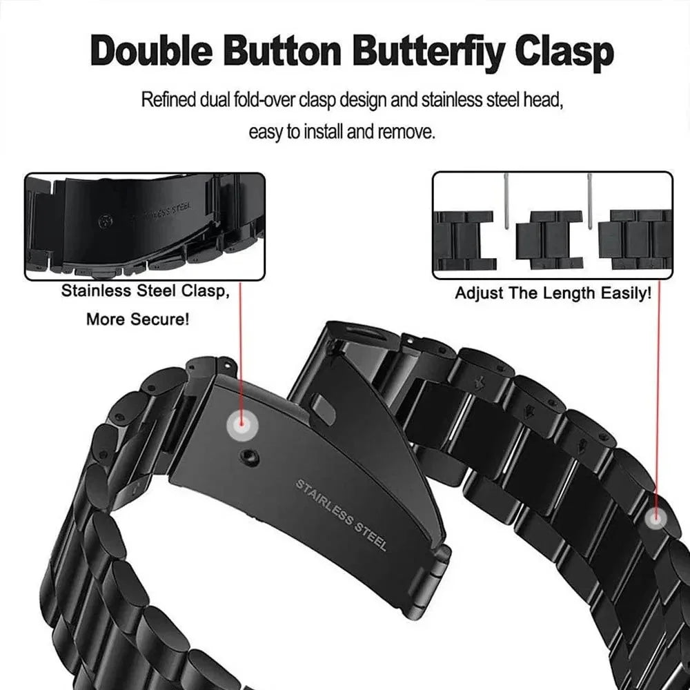 20mm Quick Release Watch Band for Garmin Fenix 8 43mm / Descent MK3 / MK3i Integrated 3-Bead Titanium Alloy Strap with Folding Clasp - Black - 4
