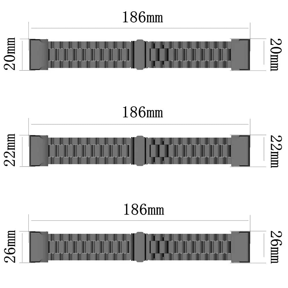 20mm Quick Release Watch Band for Garmin Fenix 8 43mm / Descent MK3 / MK3i Integrated 3-Bead Titanium Alloy Strap with Folding Clasp - Black - 7