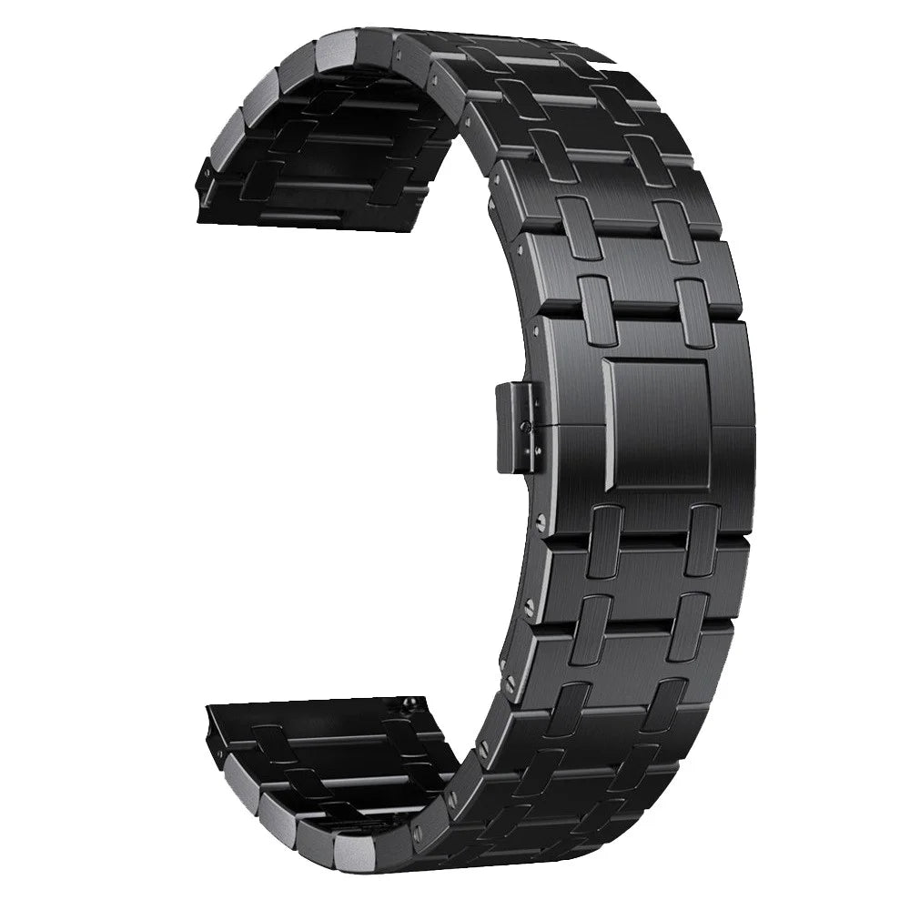 Titanium Alloy Watch Band for Apple Watch Ultra 3 2 1 49mm  /  Series 11 10 46mm  /  9 8 7 45mm  /  SE3 SE2 SE 6 5 4 44mm  /  3 2 1 42mm Butterfly Clasp Replacement Strap - Black - 2