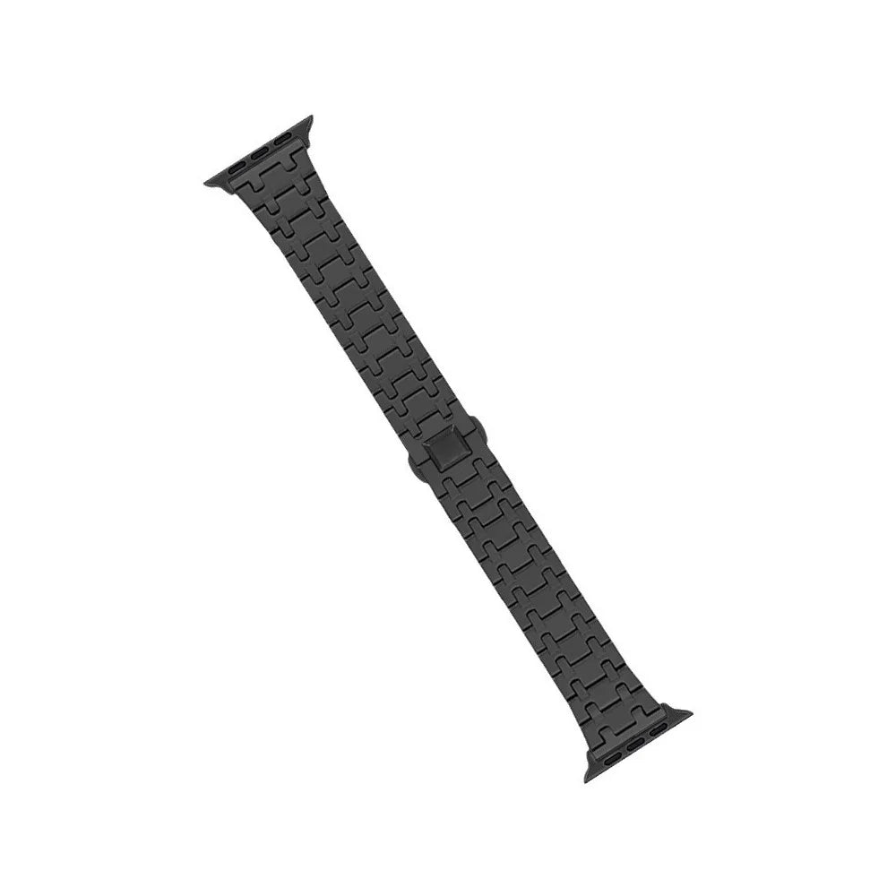 Titanium Alloy Watch Band for Apple Watch Ultra 3 2 1 49mm  /  Series 11 10 46mm  /  9 8 7 45mm  /  SE3 SE2 SE 6 5 4 44mm  /  3 2 1 42mm Butterfly Clasp Replacement Strap - Black - 3