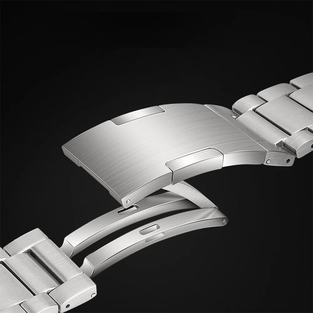 Titanium Alloy Watch Band for Samsung Galaxy Watch8 44mm / 40mm / 8 Classic 46mm Quick Release 3-Section Link Wrist Strap - Silver - 5
