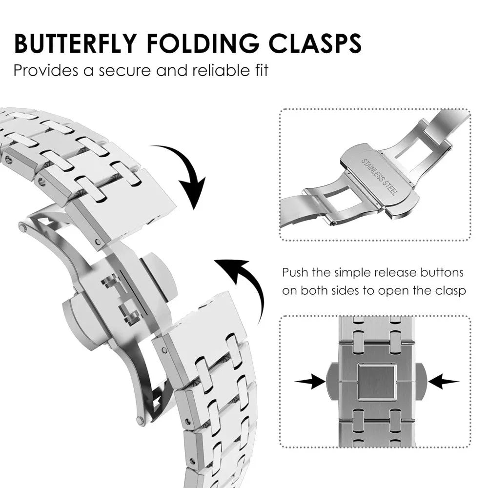 Titanium Alloy Watch Band for Samsung Galaxy Watch Ultra2 47mm / Watch Ultra (2025) 47mm / Watch Ultra 47mm Butterfly Clasp Replacement Strap - Silver - 5