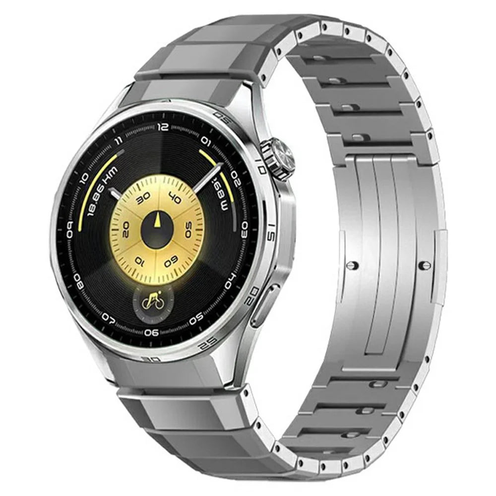 For Huawei Watch GT 6 46mm Stainless Steel Watch Strap 1-Bead Replacement Wrist Band - Silver - 2