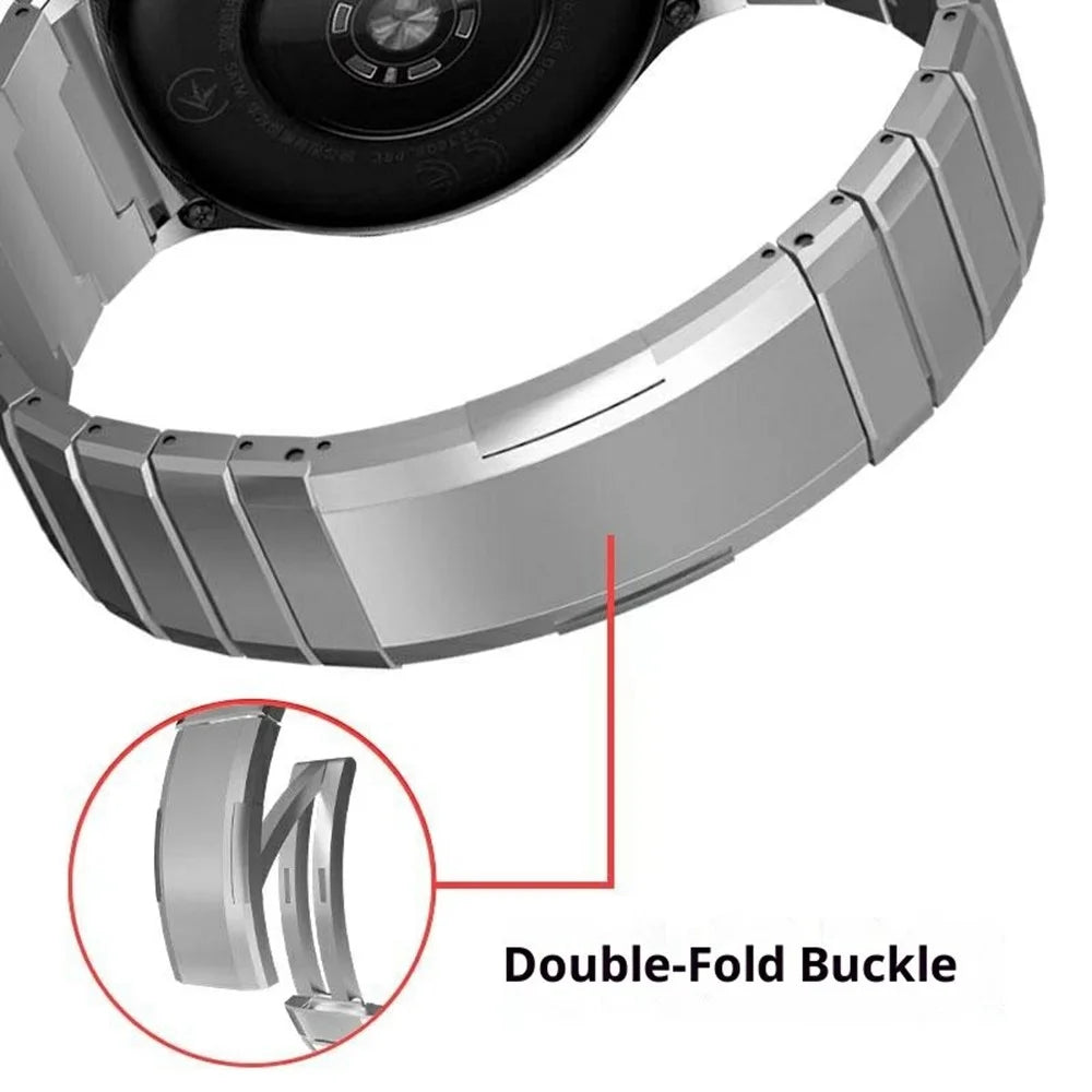 For Huawei Watch GT 6 46mm Stainless Steel Watch Strap 1-Bead Replacement Wrist Band - Silver - 4