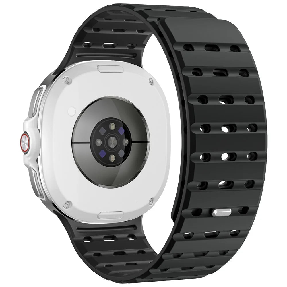 Watchband for Samsung Galaxy Watch8 44mm  /  40mm  /  Watch8 Classic 46mm Breathable Magnetic Silicone Strap - Black - 1