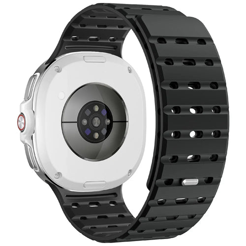 Watchband for Samsung Galaxy Watch8 44mm  /  40mm  /  Watch8 Classic 46mm Breathable Magnetic Silicone Strap - Black - 1