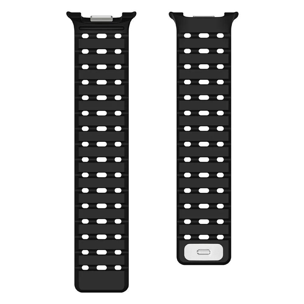 Watchband for Samsung Galaxy Watch8 44mm  /  40mm  /  Watch8 Classic 46mm Breathable Magnetic Silicone Strap - Black - 3
