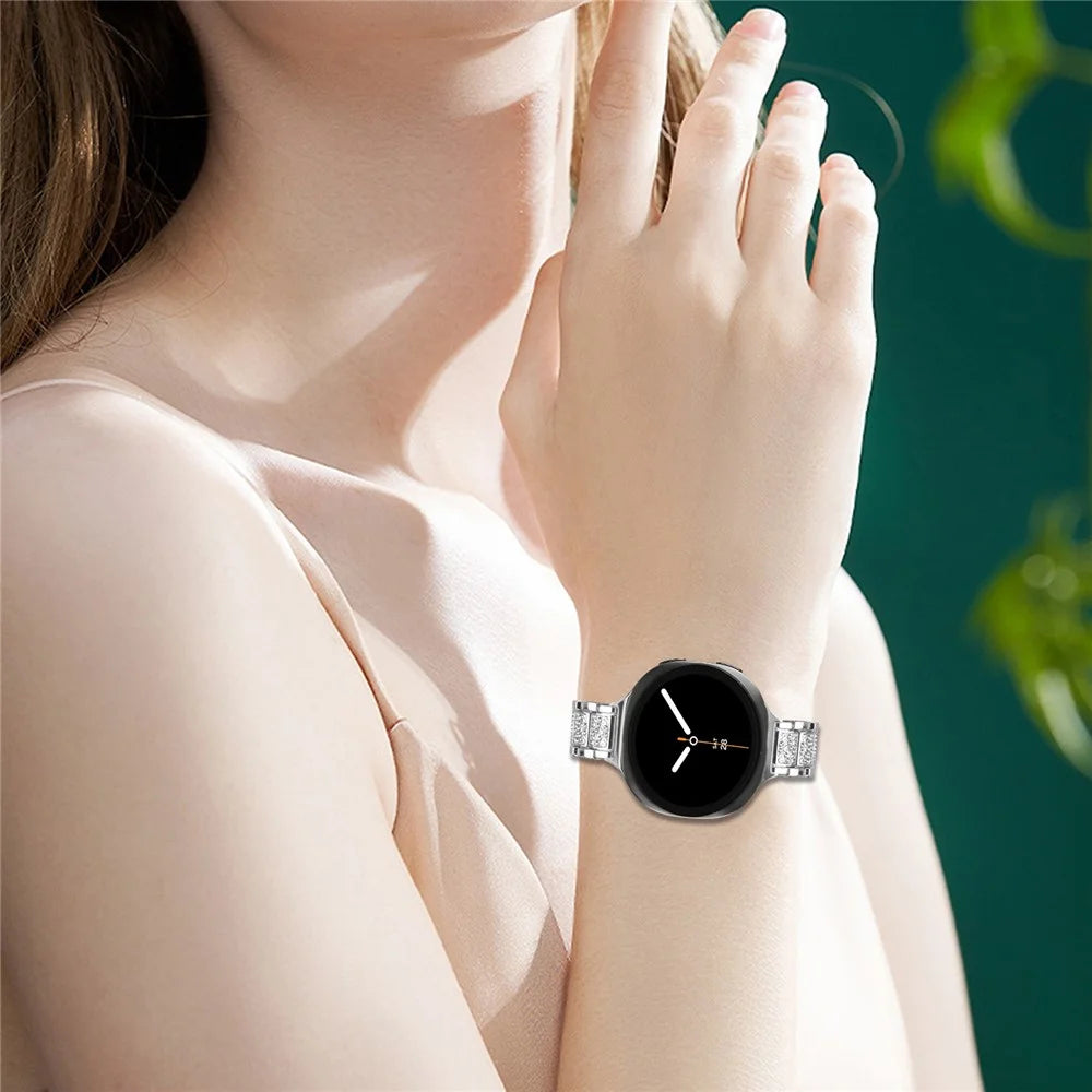 Zinc Alloy Slim Band for Samsung Galaxy Watch Ultra2 47mm / Watch Ultra (2025) 47mm / Watch Ultra 47mm Smart Watch Silver Strap with Rhinestones Decor - 4