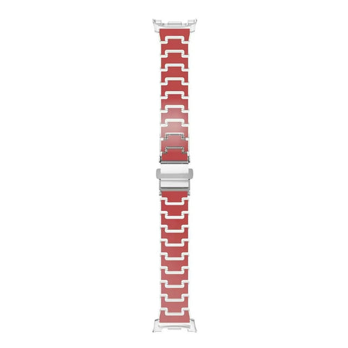 Lucky Color Design Watch Band for Samsung Galaxy Watch8 44mm  /  40mm  /  Watch8 Classic 46mm Replacement PC Strap with Stainless Steel Buckle - Red - 1