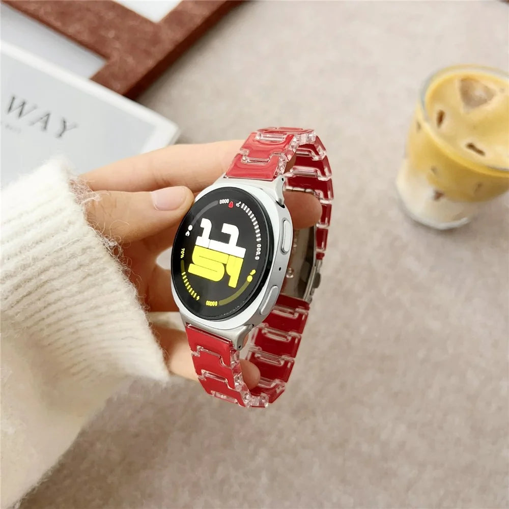 Lucky Color Design Watch Band for Samsung Galaxy Watch8 44mm  /  40mm  /  Watch8 Classic 46mm Replacement PC Strap with Stainless Steel Buckle - Red - 2