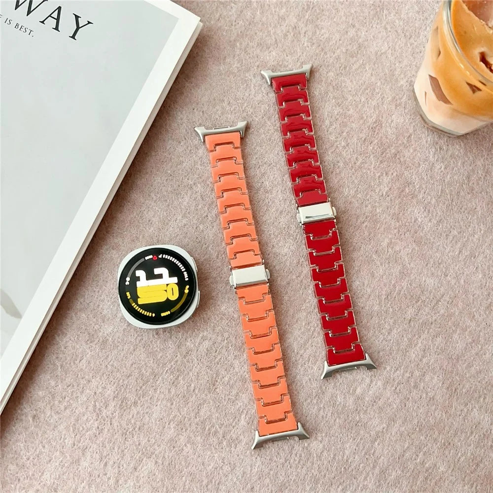 Lucky Color Design Watch Band for Samsung Galaxy Watch8 44mm  /  40mm  /  Watch8 Classic 46mm Replacement PC Strap with Stainless Steel Buckle - Red - 6