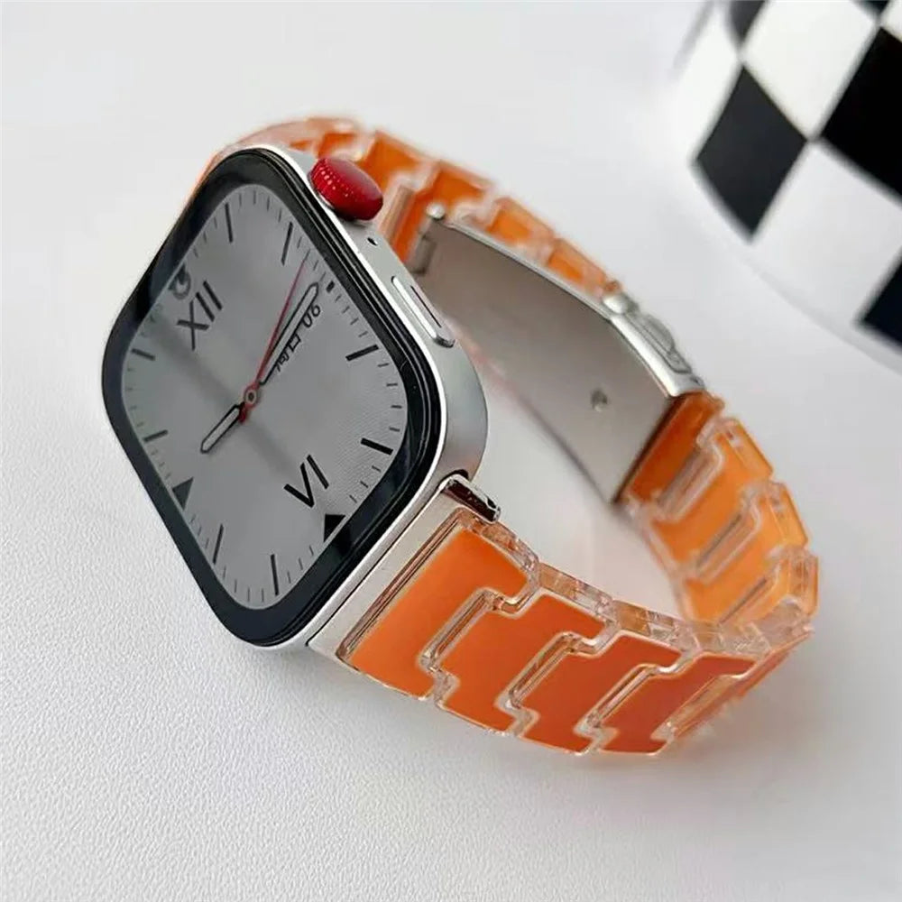 Lucky Color Design Watch Band for Huawei Watch Fit 4 Pro  /  4  /  3 Replacement PC Strap with Stainless Steel Buckle - Orange - 4