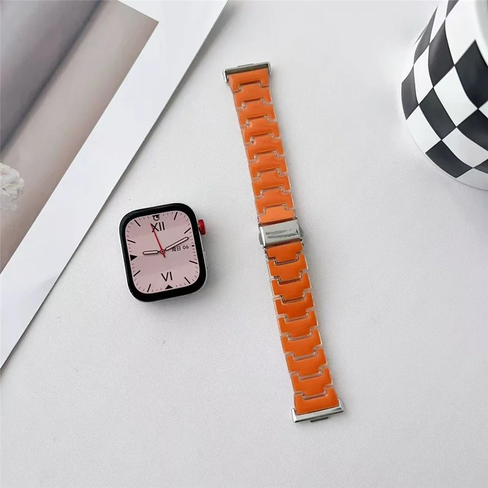 Lucky Color Design Watch Band for Huawei Watch Fit 4 Pro  /  4  /  3 Replacement PC Strap with Stainless Steel Buckle - Orange - 5