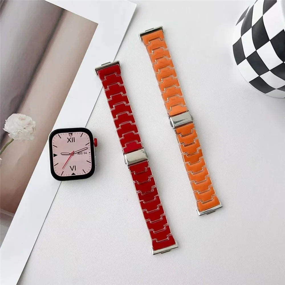 Lucky Color Design Watch Band for Huawei Watch Fit 4 Pro  /  4  /  3 Replacement PC Strap with Stainless Steel Buckle - Orange - 6
