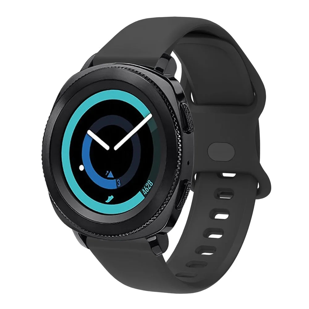 20mm Universal Silicone Watchband Strap Replacement for Samsung Galaxy Watch Active/Active2 40mm/Watch 42mm/Huami Amazfit GTR (42mm)/Garmin vivoactive 3/Huawei Watch GT2 (42mm) - Black - 4