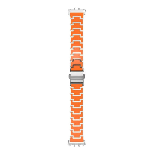 Lucky Color Design Watch Band for Samsung Galaxy Fit3 Replacement PC Strap with Stainless Steel Buckle - Orange - 1