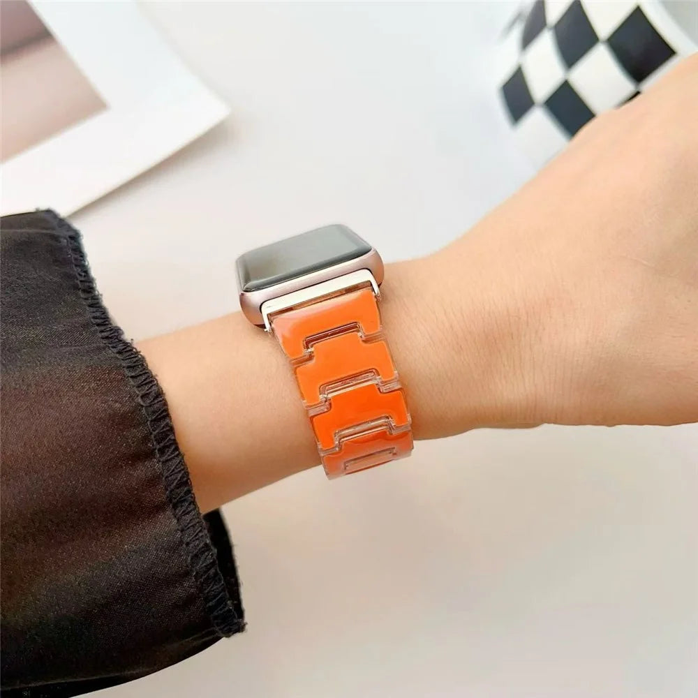 Lucky Color Design Watch Band for Samsung Galaxy Fit3 Replacement PC Strap with Stainless Steel Buckle - Orange - 2