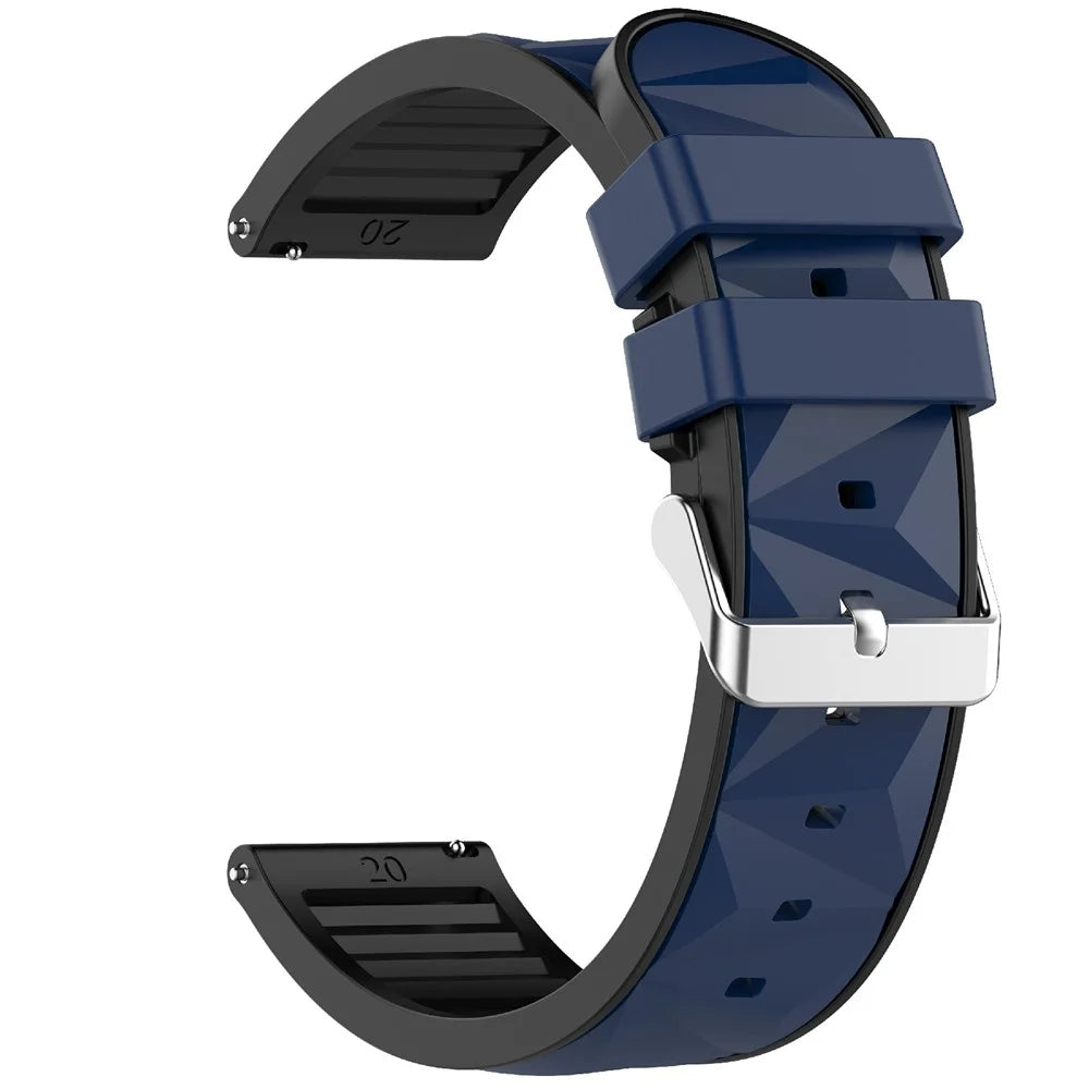 20mm Dual Color Watch Strap for Samsung Galaxy Watch7 44mm / 40mm Adjustable Silicone Band - Midnight Blue / Black - 4