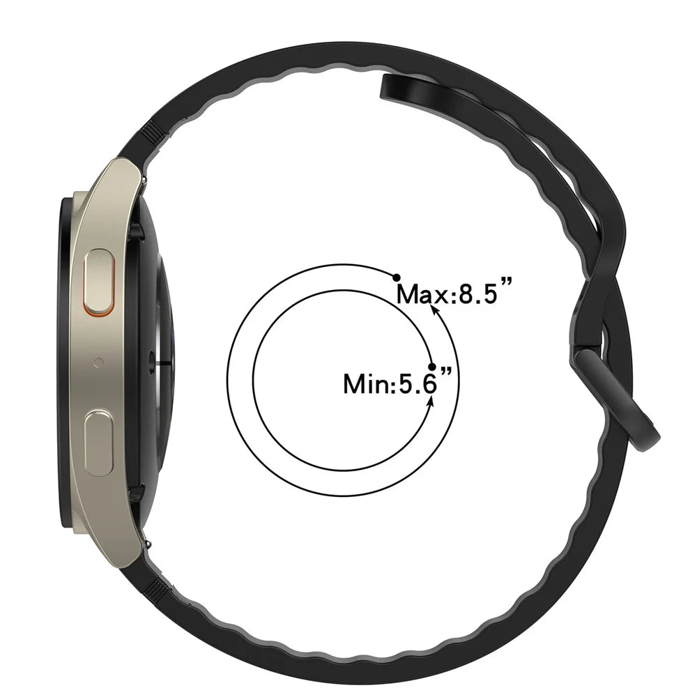22mm Silicone Band for Garmin Forerunner 570 47mm / Forerunner 970 / 265 / 255 Quick Release Replacement Watch Strap - Black - 6