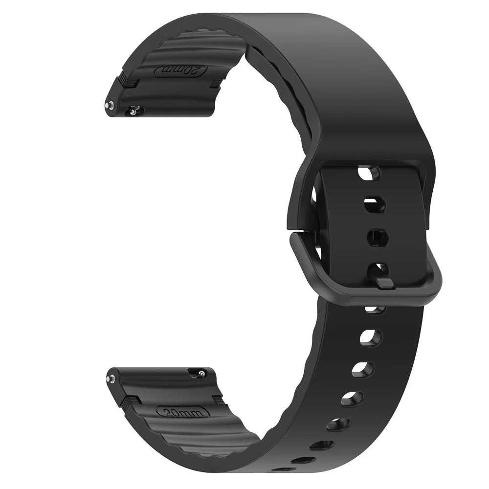 20mm Silicone Band for Samsung Galaxy Watch7 44mm / 40mm / 6 Classic 43mm / 47mm Quick Release Replacement Watch Strap - Black - 3