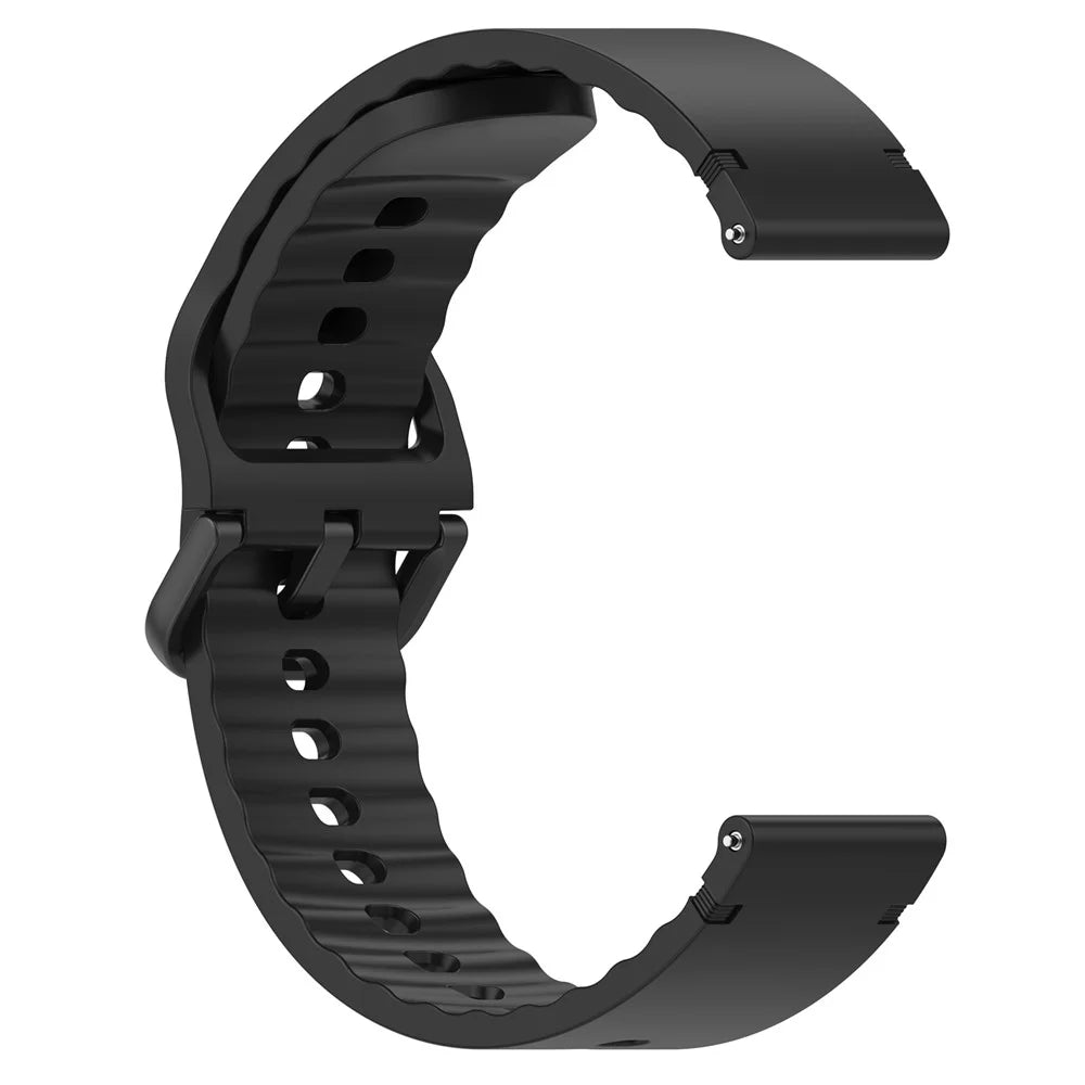20mm Silicone Band for Samsung Galaxy Watch7 44mm / 40mm / 6 Classic 43mm / 47mm Quick Release Replacement Watch Strap - Black - 4