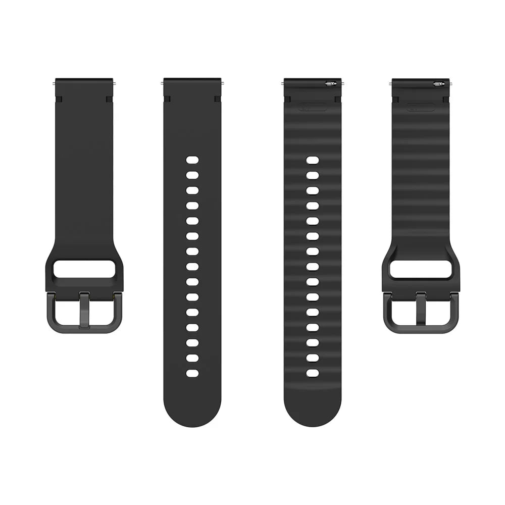 20mm Silicone Band for Samsung Galaxy Watch7 44mm / 40mm / 6 Classic 43mm / 47mm Quick Release Replacement Watch Strap - Black - 5