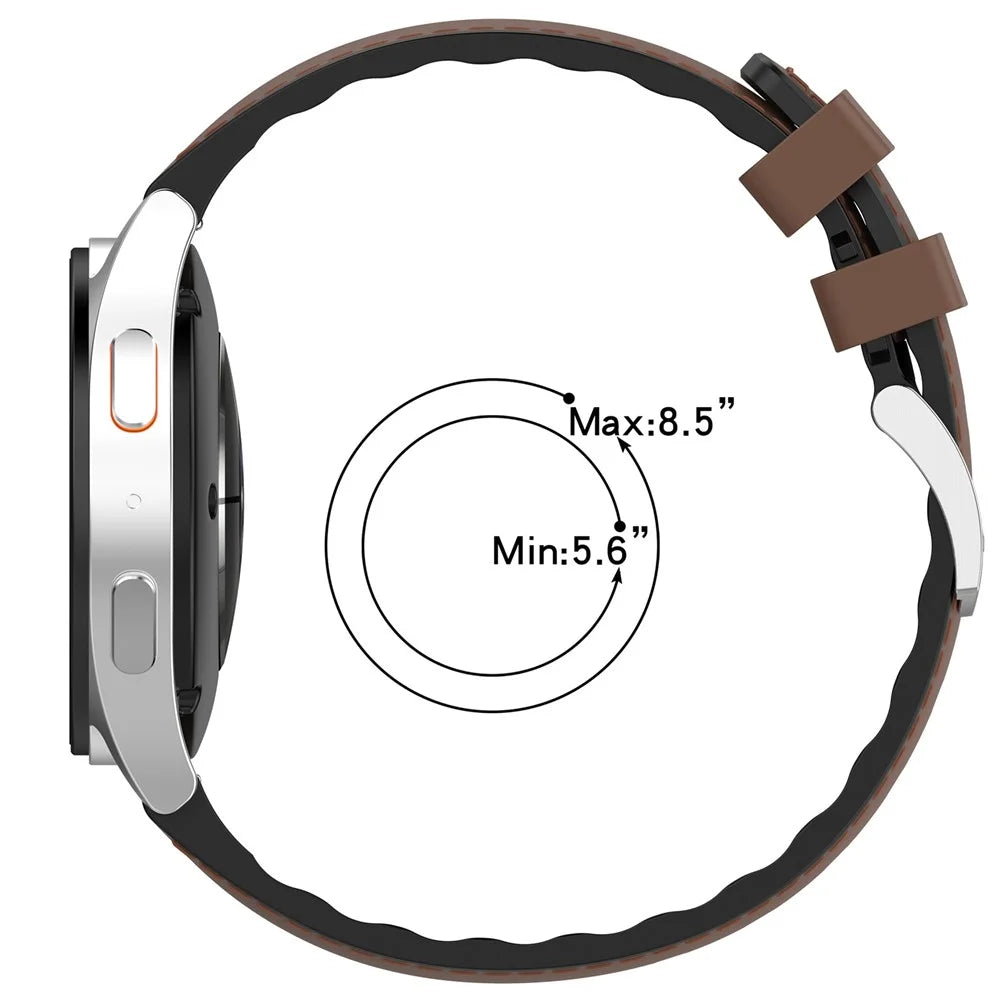 22mm PU + Silicone Strap for Garmin Forerunner 570 47mm  /  Forerunner 970  /  265  /  255 Replacement Watch Bands - Coffee - 6