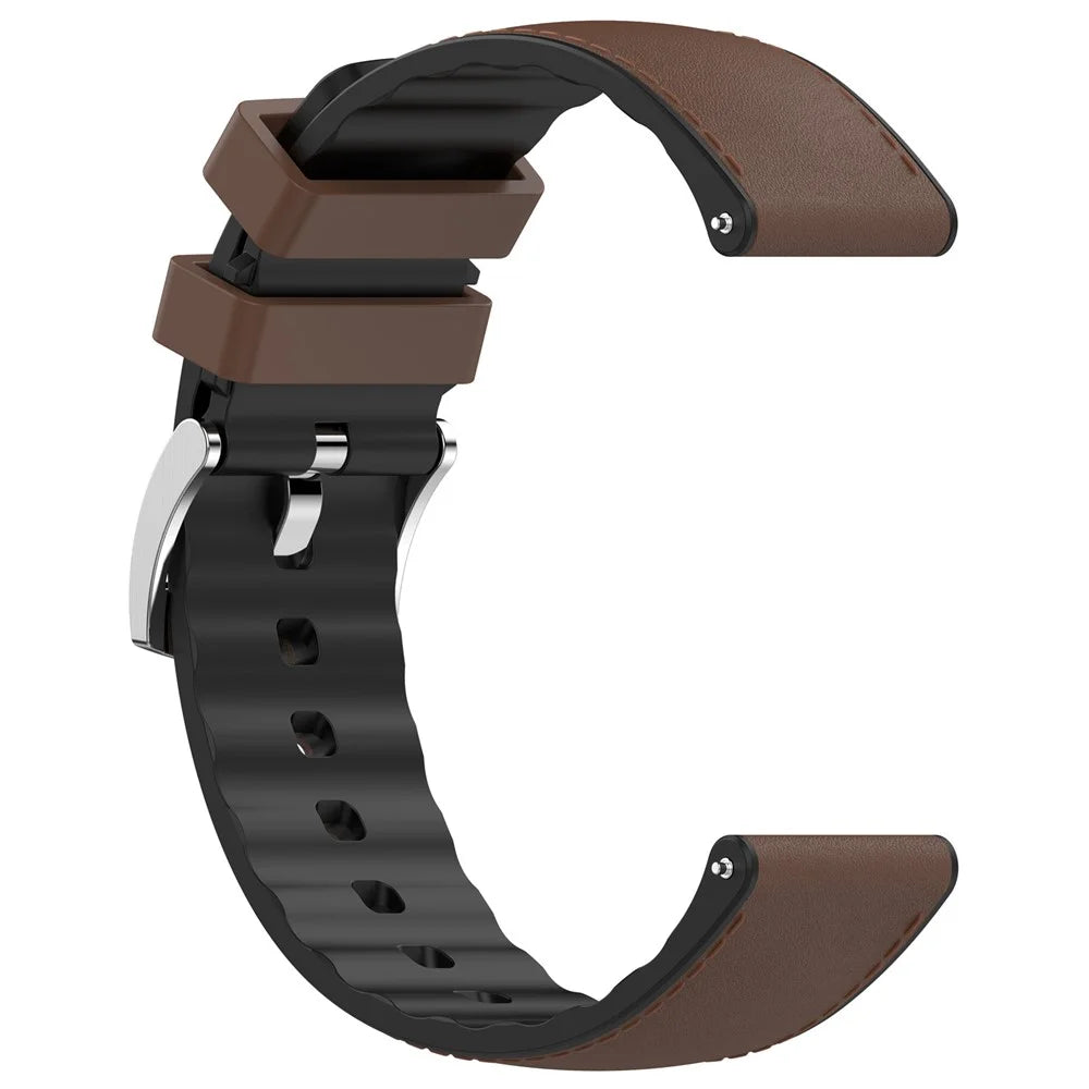 20mm PU + Silicone Strap for Samsung Galaxy Watch7 44mm / 40mm / 6 Classic 43mm / 47mm Replacement Watch Bands - Coffee - 4
