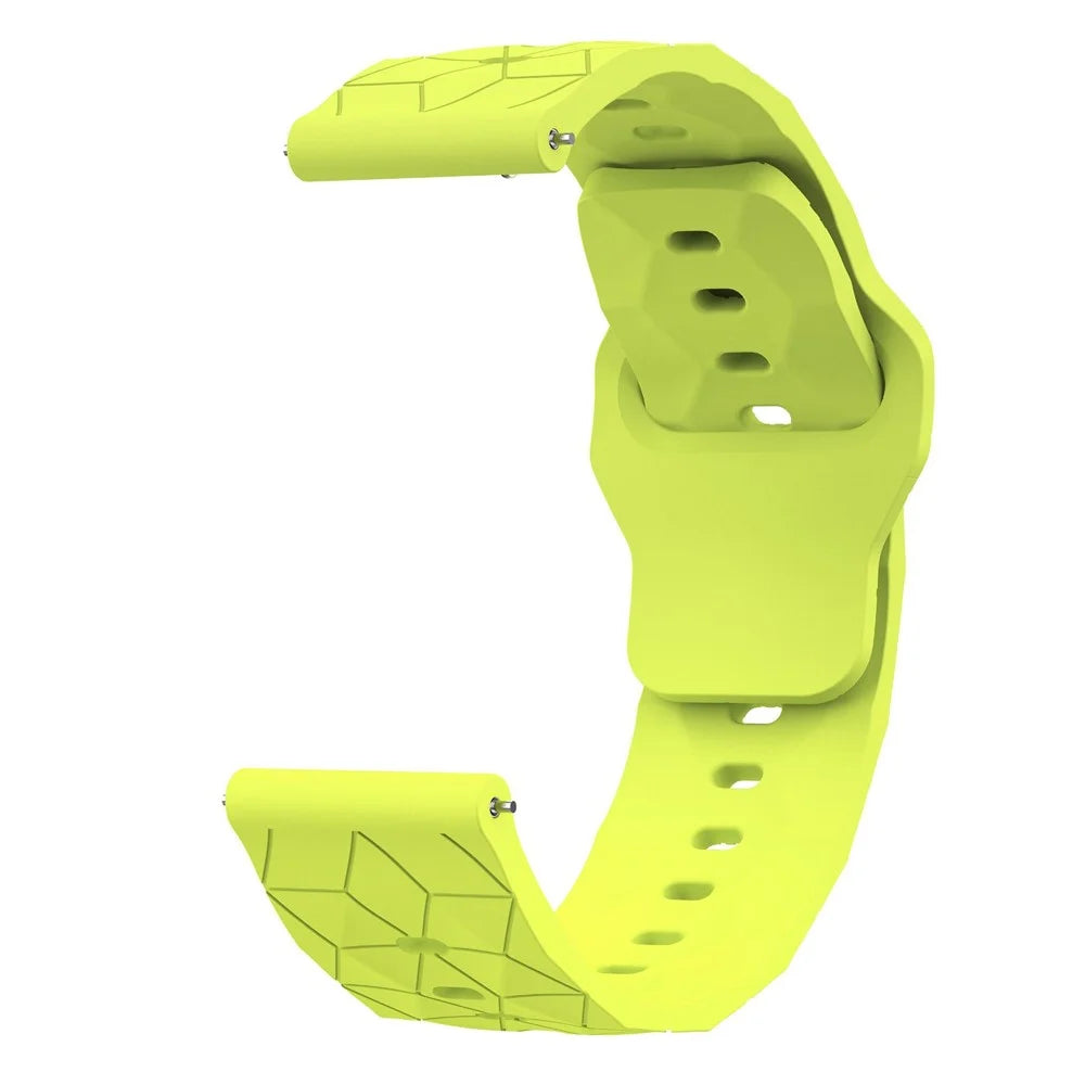 22mm Football Pattern Silicone Strap for Huawei Watch GT 6 / 5 Pro / 5 / 4 46mm Quick Release Watch Band - Fluorescent Yellow - 3