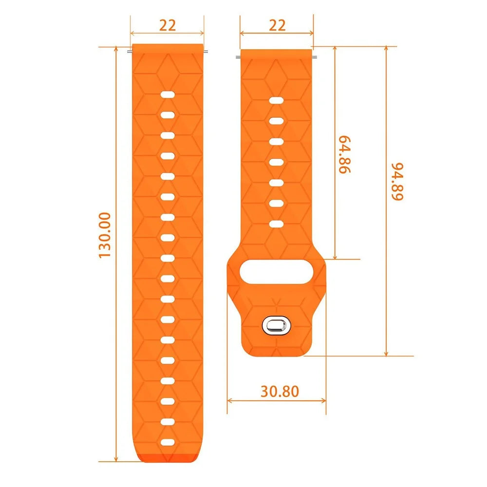 22mm Football Pattern Silicone Strap for Huawei Watch GT 6 / 5 Pro / 5 / 4 46mm Quick Release Watch Band - Fluorescent Yellow - 6