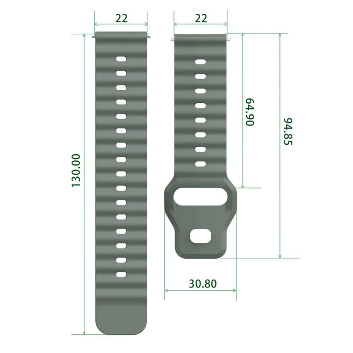 22mm Wavy Pattern Silicone Strap for Huawei Watch GT 6 / 5 Pro / 5 / 4 46mm Quick Release Watch Band - Orange / Starlight - 5