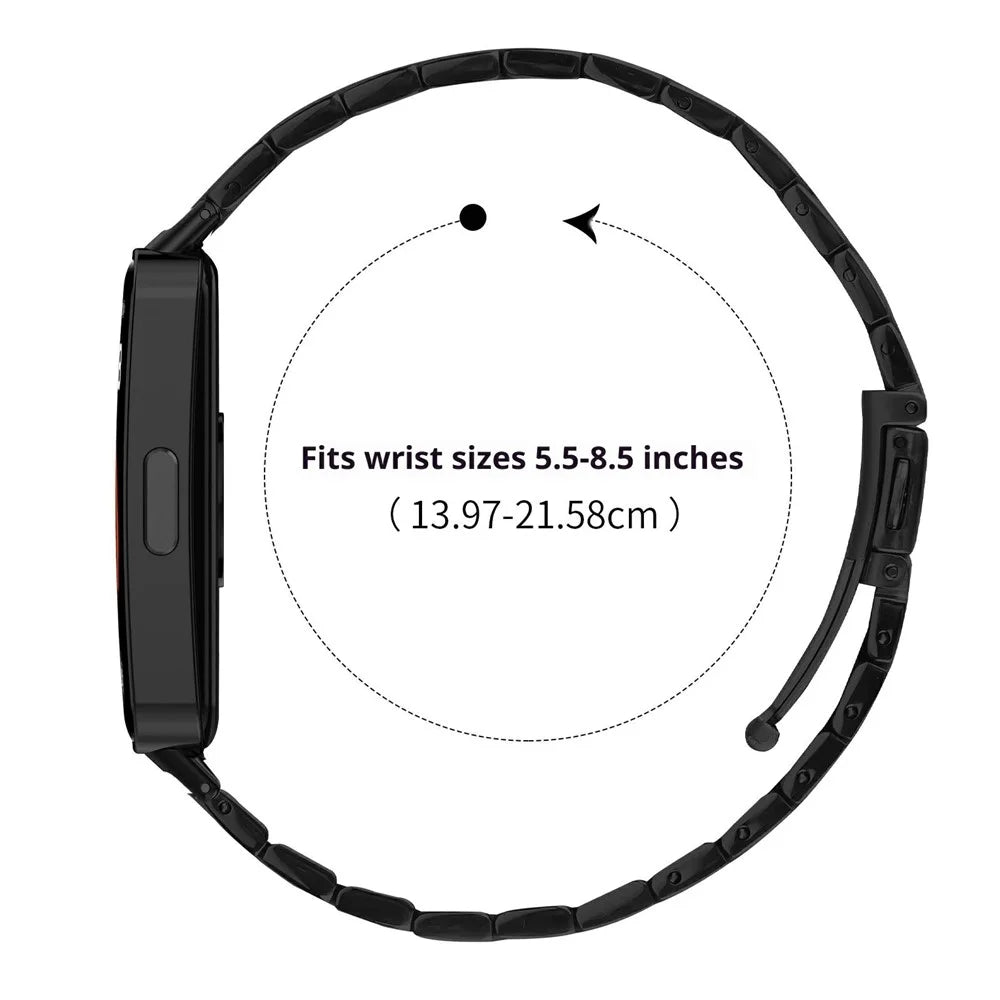 Bat Design Black Watch Strap for Xiaomi Smart Band 10 / 9 / 8 Stainless Steel Adjustable Band with Folding Clasp - 5