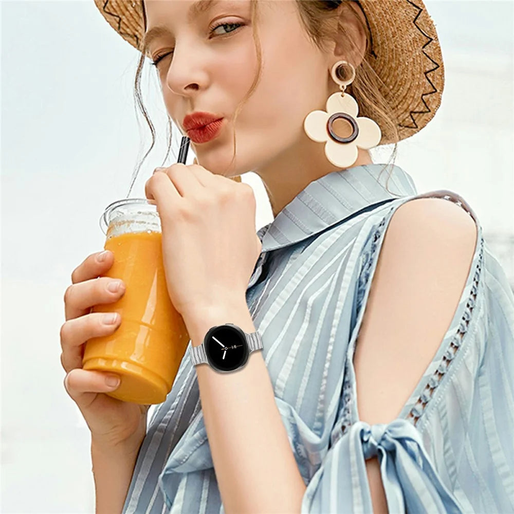 Bat Design Silver Watch Strap for Samsung Galaxy Watch8 44mm / 40mm / 8 Classic 46mm Stainless Steel Adjustable Band with Folding Clasp - 4