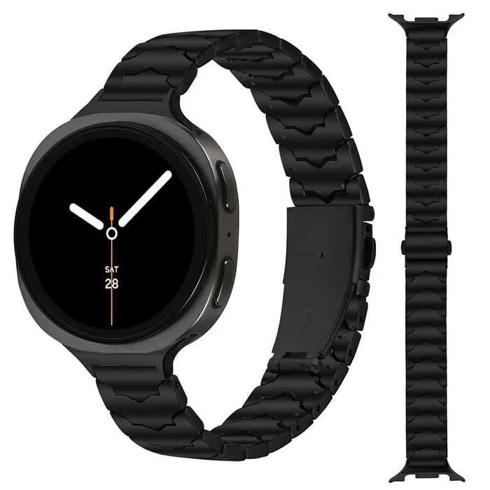 Bat Design Black Watch Strap for Samsung Galaxy Watch8 44mm / 40mm / 8 Classic 46mm Stainless Steel Adjustable Band with Folding Clasp - 2